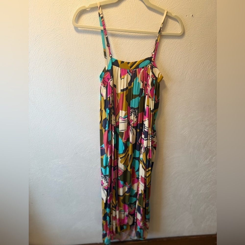 LASCANA Floral Maxi Dress Boho Fall Spaghetti Strap Flowy Viscose Womens Size 2 - Picture 4 of 8
